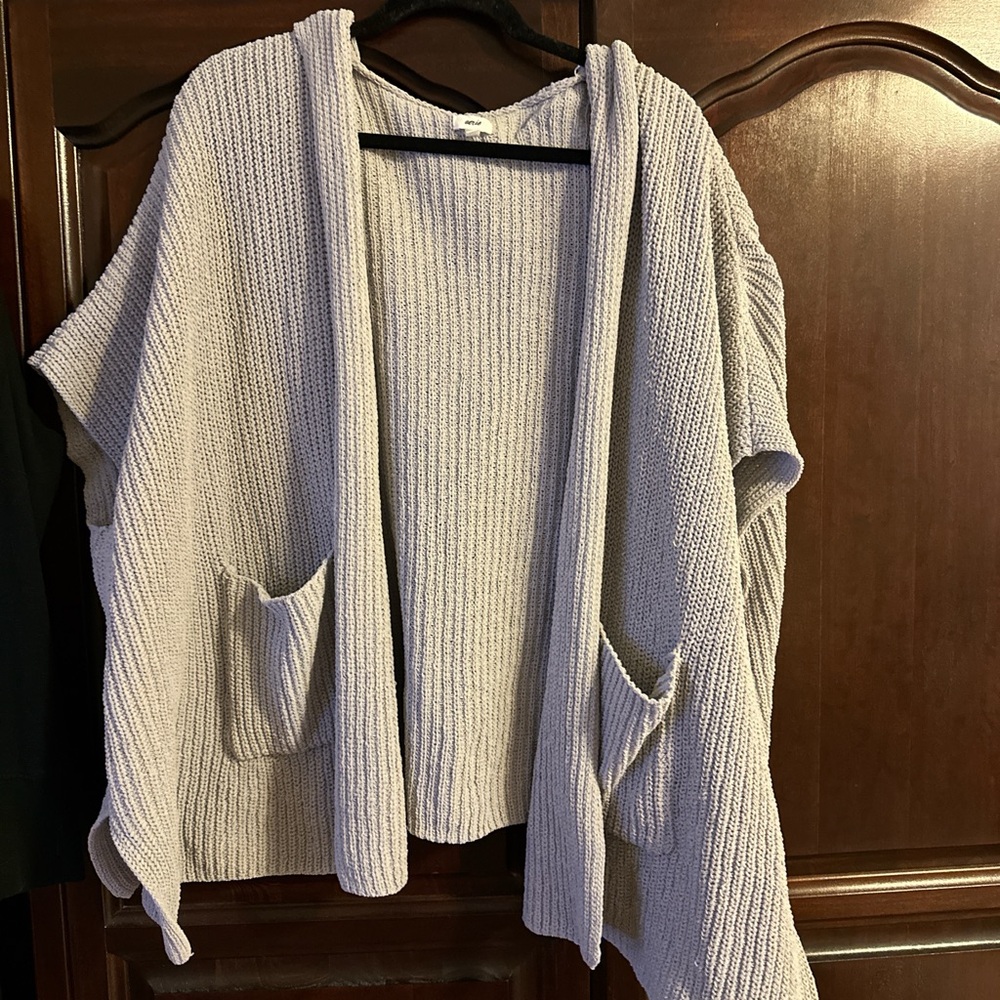 Aerie - light grey comfy poncho sweater